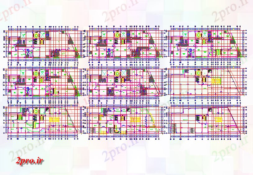 دانلود نقشه مسکونی ، ویلایی ، آپارتمان خانه طرحی کف سازی طراحی دراز کردن 11 در 25 متر (کد57672)