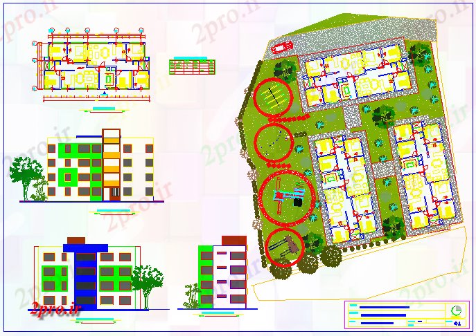 دانلود نقشه مسکونی  ، ویلایی ، آپارتمان  پروژه آپارتمان   های شهری طراحی (کد57690)