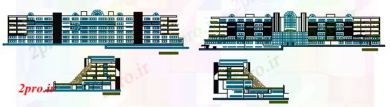 دانلود نقشه بیمارستان -  درمانگاه -  کلینیک طراحی نمای بیمارستان طراحی (کد57691)