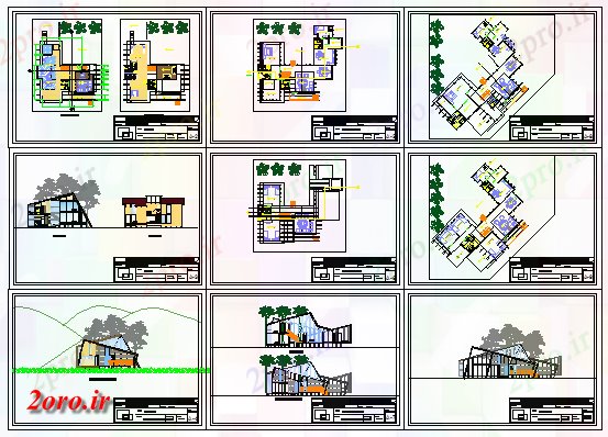 دانلود نقشه مسکونی ، ویلایی ، آپارتمان طراحی خانه طراحی در جنگل 13 در 18 متر (کد57712)