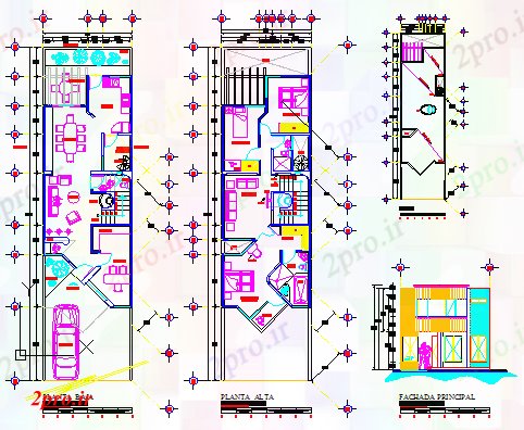 دانلود نقشه مسکونی ، ویلایی ، آپارتمان طراحی معماری و طرحی مبلمان خانه طراحی 6 در 22 متر (کد57717)