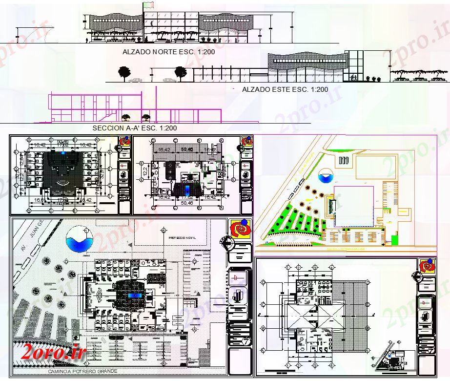دانلود نقشه ساختمان دولتی ، سازمانی هیئت شهری طراحی معماری پروژه های جزئیات 51 در 69 متر (کد57731)