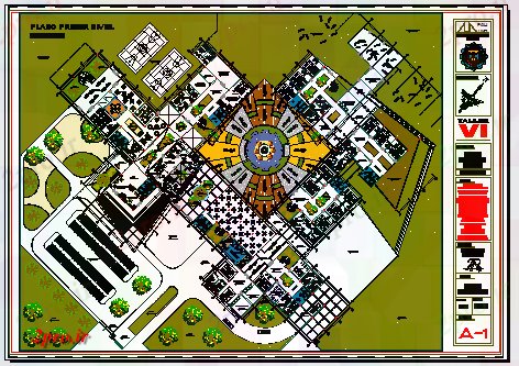 دانلود نقشه دانشگاه ، آموزشکده ، موسسه -   محوطه سازی طرحی از مدرسه فنی و مرکز آموزش حرفه ای (کد57740)