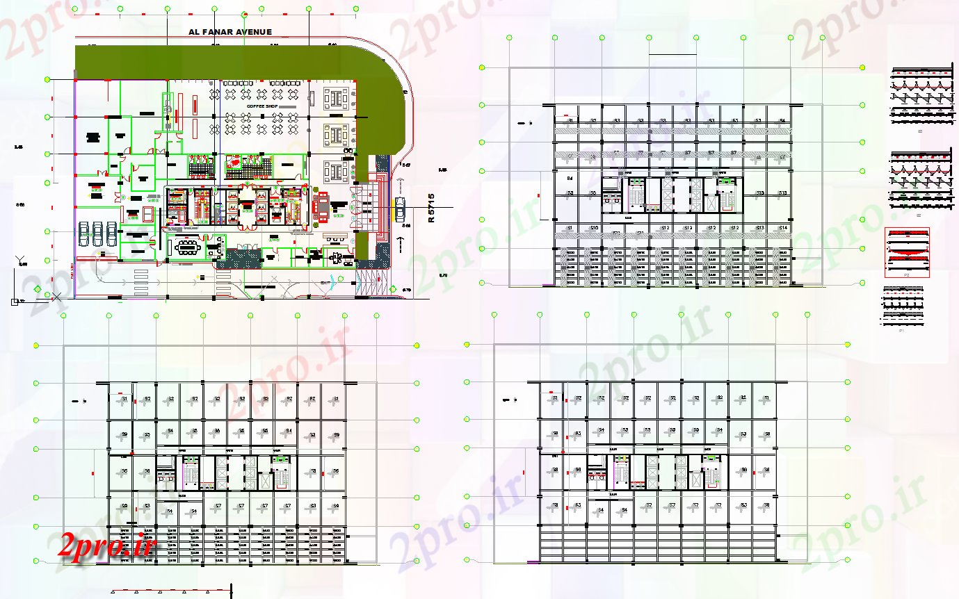 دانلود نقشه ساختمان اداری - تجاری - صنعتی چند طبقه شرکت طرحی معماری ساختمان و طراحی (کد57749)