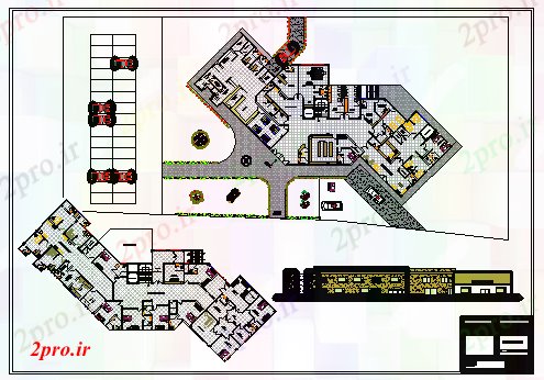 دانلود نقشه بیمارستان - درمانگاه - کلینیک معماری بر اساس طراحی درمانگاه 22 در 49 متر (کد57765)