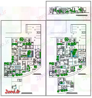 دانلود نقشه بیمارستان - درمانگاه - کلینیک بیمارستان و کلینیک نقشه های طراحی 43 در 50 متر (کد57769)