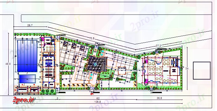 دانلود نقشه معماری معروف پروژه تفریحی طراحی برنامه ریزی (کد57780)
