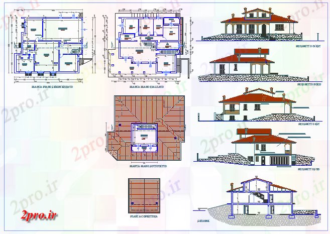 دانلود نقشه مسکونی ، ویلایی ، آپارتمان ویلای مسکونی طراحی 14 در 17 متر (کد57781)