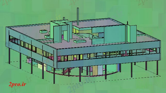 دانلود نقشه خانه های کوچک ، نگهبانی ، سازمانی - ویلا طراحی مدرن 19 در 21 متر (کد57789)
