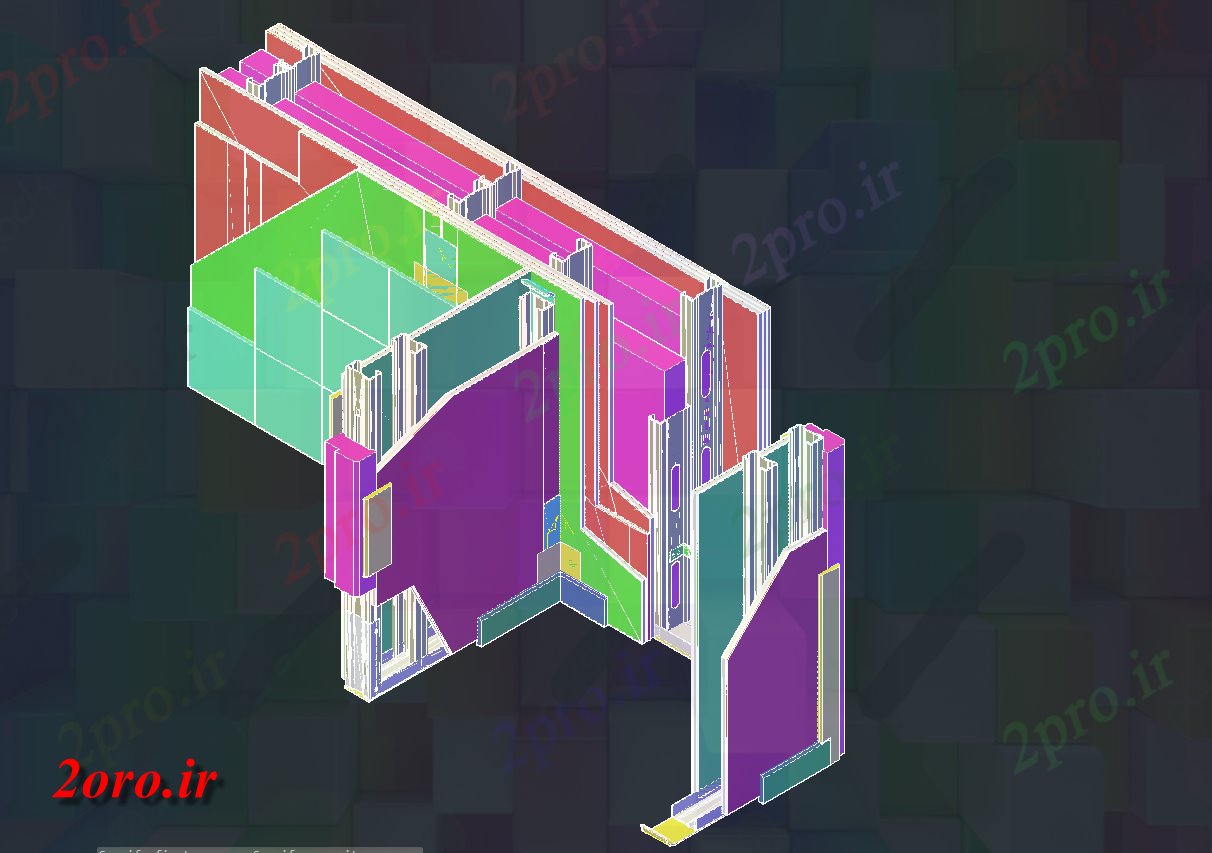 دانلود نقشه طراحی سه بعدی طراحی Pladur و جزئیات را در تریدی ، (کد57837)