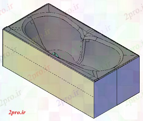 دانلود نقشه بلوک مبلمان  ناوچه وان حمام اکریلیک طراحی (کد57879)