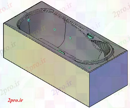 دانلود نقشه بلوک مبلمان  GOLETA وان حمام اکریلیک طراحی (کد57881)