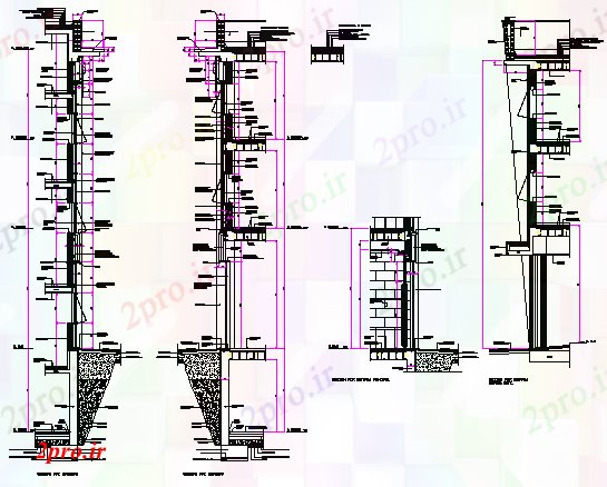 دانلود نقشه جزئیات ساخت و ساز بخش سازنده با طراحی پانل جزئیات (کد57897)