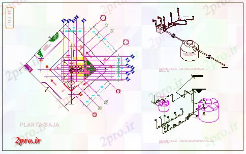 دانلود نقشه جزئیات ساخت و ساز بلوک بهداشتی و طراحی ساخت طراحی با نمای ایزومتریک (کد57905)