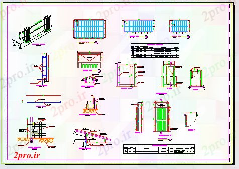 دانلود نقشه جزئیات ساختار ستون و پنجره درب طراحی جزئیات طراحی مدرسه (کد57922)