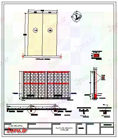 دانلود نقشه جزئیات ساخت و ساز محیط طراحی جزئیات دیوار (کد57962)
