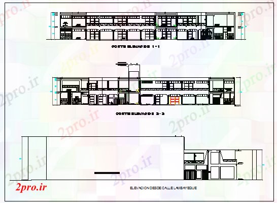 دانلود نقشه دانشگاه ، آموزشکده ، مدرسه ، هنرستان ، خوابگاه - طراحی نمای از دانشکده موسیقی طراحی 38 در 43 متر (کد57974)