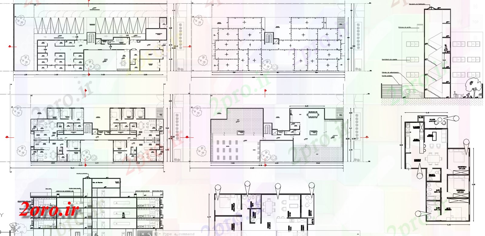 دانلود نقشه مسکونی  ، ویلایی ، آپارتمان  و 3 BHK طراحی معماری آپارتمان   در  های اتوکد  (کد58025)