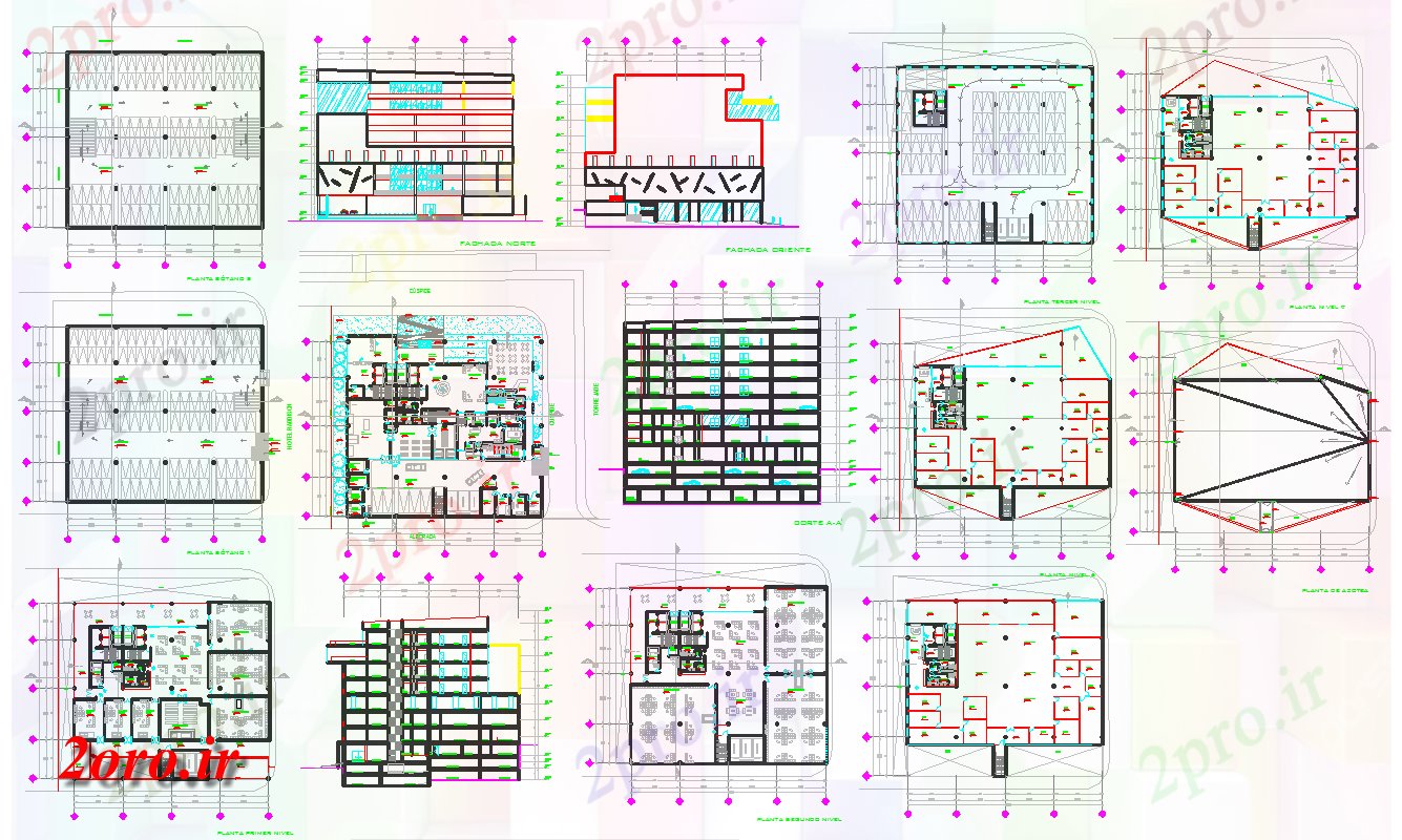 دانلود نقشه ساختمان اداری - تجاری - صنعتی میدان دفتر طبقه طرحی معماری ساختمان MTR چند 11 در 11 متر (کد58026)