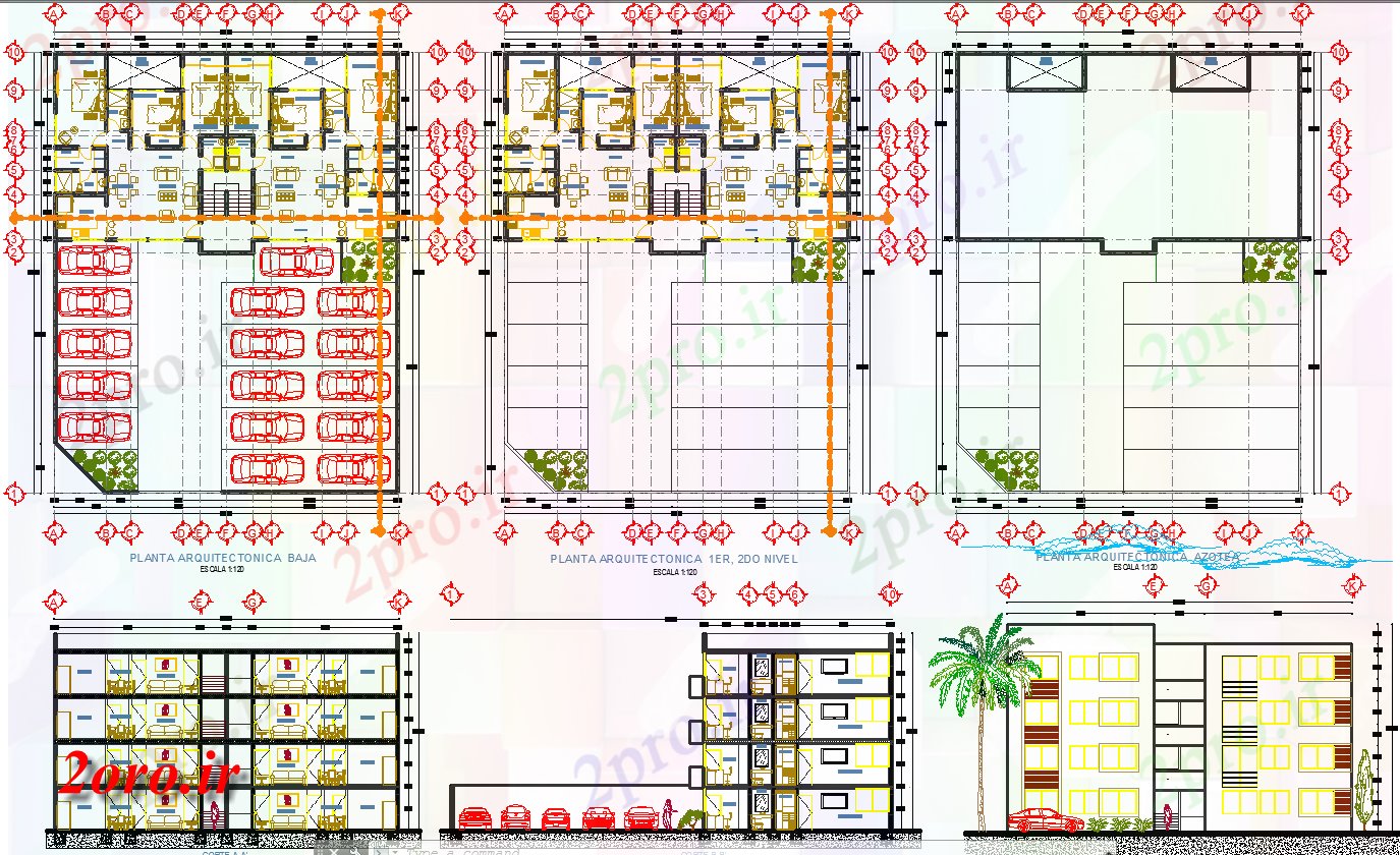 دانلود نقشه مسکونی  ، ویلایی ، آپارتمان  میدان MTR 3 BHK طرحی معماری آپارتمان   و طراحی (کد58028)