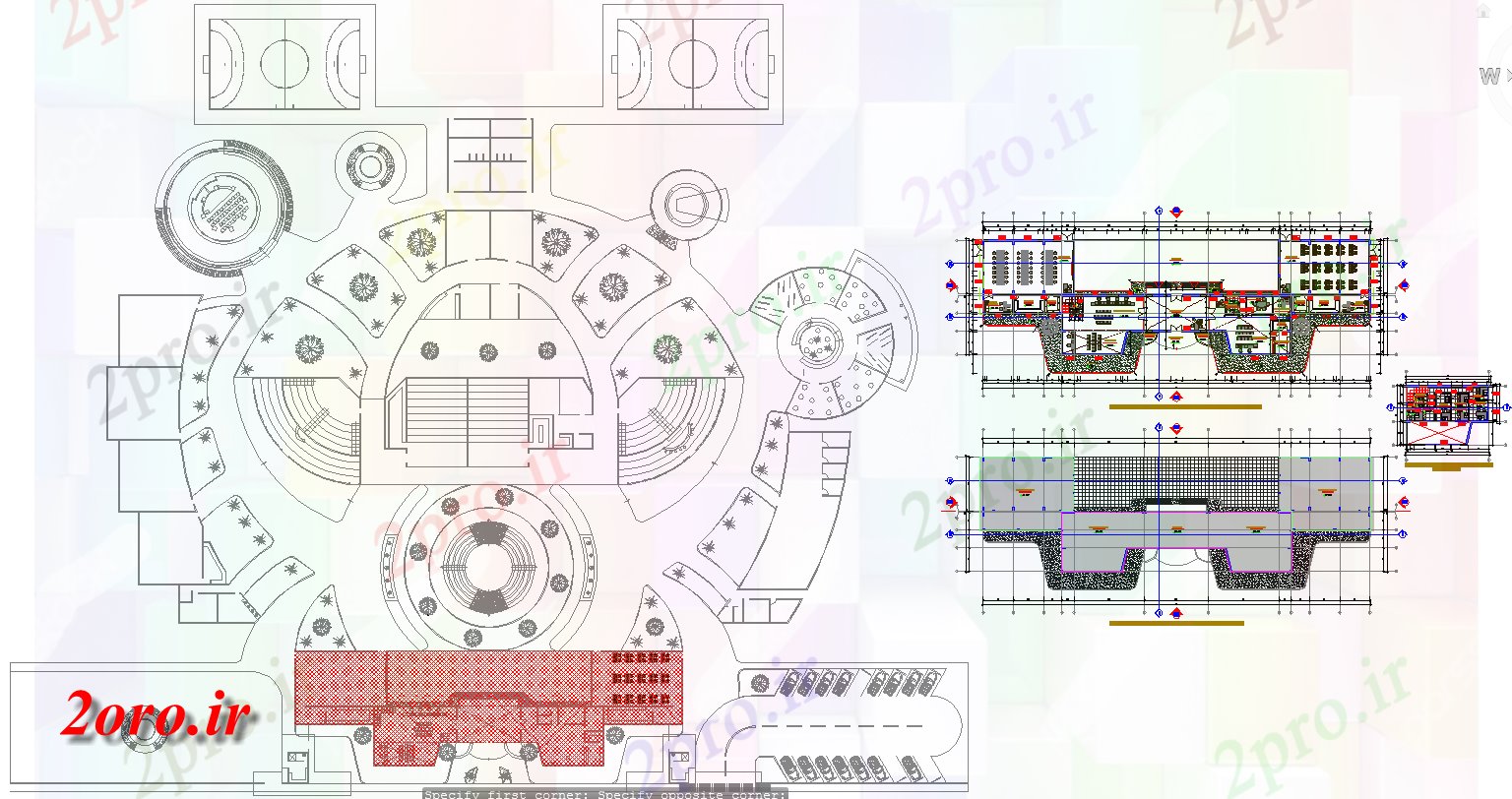 دانلود نقشه ساختمان اداری - تجاری - صنعتی دولت میدان MTR طرحی معماری و طراحی دفتر 15 در 50 متر (کد58031)