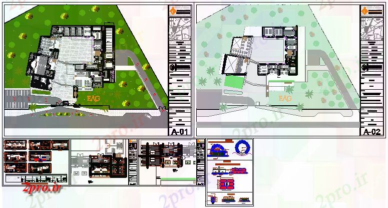 دانلود نقشه دانشگاه ، آموزشکده ، موسسه - دانشکده طراحی وابسته به غذا و پخت و پز 58 در 63 متر (کد58035)