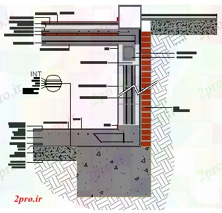 دانلود نقشه جزئیات ساخت و ساز زیرزمین ترک خورده طراحی طراحی دیوار (کد58065)