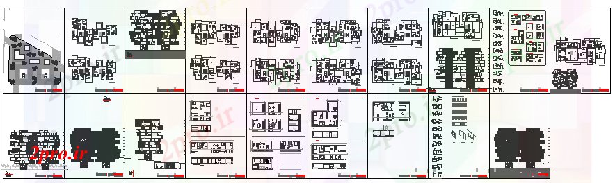 دانلود نقشه مسکونی ، ویلایی ، آپارتمان مسکن معماری برای طراحی هنرمندان 26 در 54 متر (کد58112)