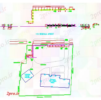 دانلود نقشه جزئیات ساخت و ساز بلوک از حصار طراحی (کد58123)