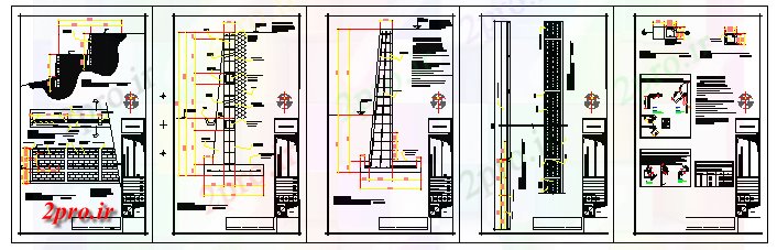 دانلود نقشه جزئیات ساخت و ساز آرمه حائل سنگ تراشی طراحی طراحی دیوار (کد58146)