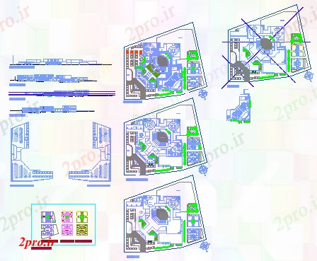دانلود نقشه ساختمان دولتی ، سازمانی معماری مرکز فرهنگی طراحی 113 در 189 متر (کد58155)