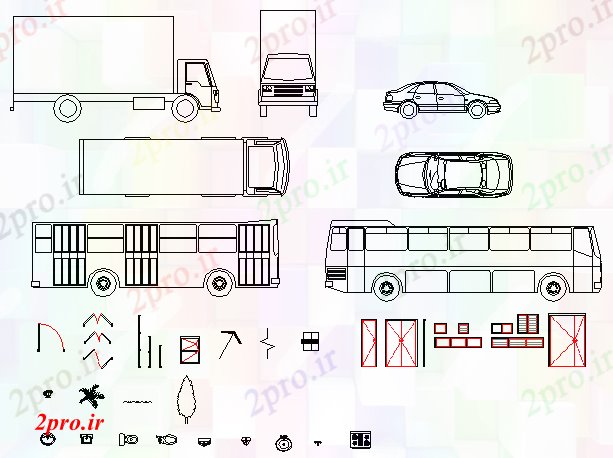 دانلود نقشه بلوک وسایل نقلیه  پویا حمل و نقل خودرو طراحی قالب طرحی بلوک (کد58164)
