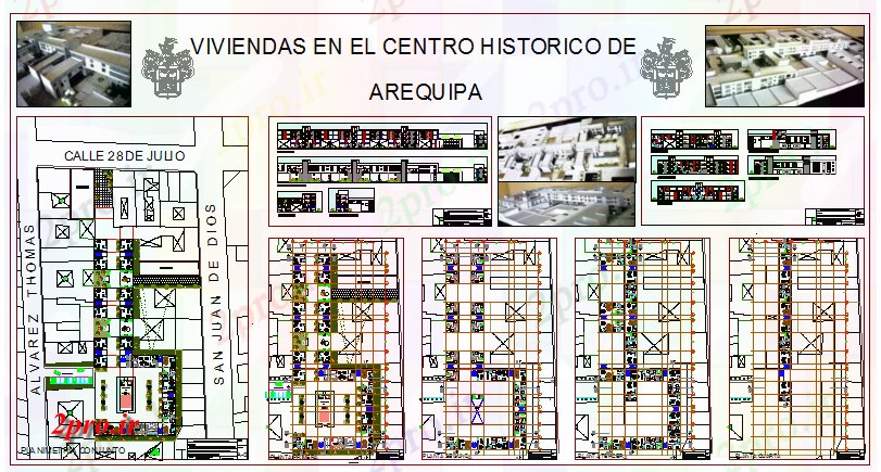 دانلود نقشه مکان های تاریخی مجتمع مسکونی در مرکز تاریخی طراحی (کد58203)