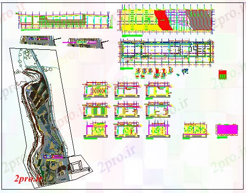 دانلود نقشه ساختمان دولتی ، سازمانی انجمن طراحی مرکز، بلوک های چوبی رفت و آمد کردن طراحی بام سبز 6 در 41 متر (کد58207)