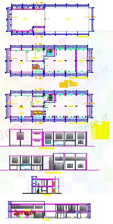 دانلود نقشه ساختمان اداری - تجاری - صنعتی دفاتر پیشنهاد ساخت طراحی 10 در 35 متر (کد58257)
