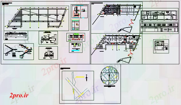 دانلود نقشه ساختمان اداری - تجاری - صنعتی دفاتر معماری ساخت و ساز پروژه طراحی (کد58259)
