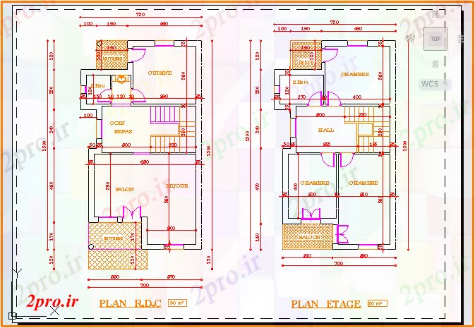 دانلود نقشه خانواده طراحی طرحی خانه 7 در 13 متر (کد58260)