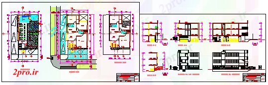 دانلود نقشه هتل - رستوران - اقامتگاه ناهارخوری و دفاتر پروژه طراحی 11 در 17 متر (کد58266)