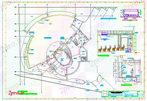 دانلود نقشه ساختمان دولتی ، سازمانی گالری هنر گیاه آکوستیک طراحی 24 در 24 متر (کد58273)