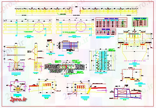 دانلود نقشه جزئیات ساخت و ساز ریل طراحی جزئیات (کد58274)
