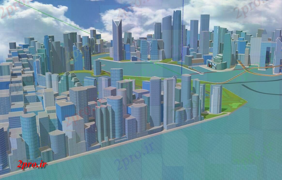 دانلود نقشه طراحی سه بعدی آسمان خراش شهرستان (کد58277)
