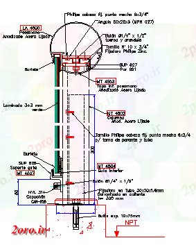 دانلود نقشه  جزئیات آسانسور و   طراحی  نرده عمودی بخش طراحی (کد58299)