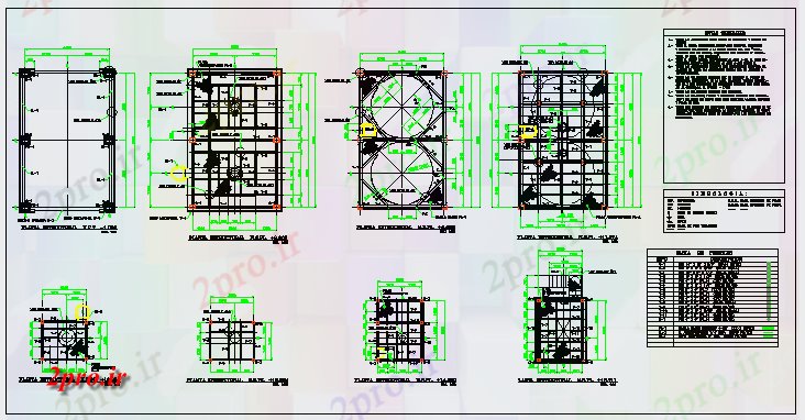 دانلود نقشه جزئیات ساختار ساختار طراحی برج برای طراحی سطل زباله (کد58314)