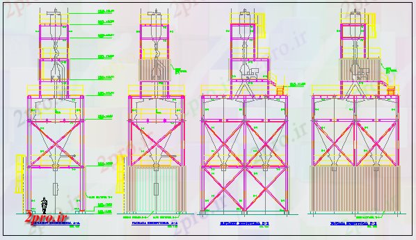 دانلود نقشه جزئیات ساختار طراحی سازه نما برج زباله طراحی (کد58316)