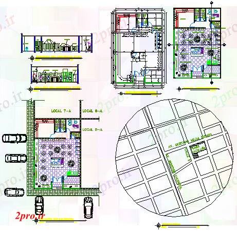دانلود نقشه ساختمان اداری - تجاری - صنعتی تجاری طراحی فروشگاه های محلی (کد58320)