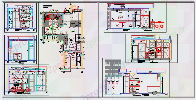 دانلود نقشه آشپزخانه آشپزخانه بخش جزئیات طراحی (کد58322)
