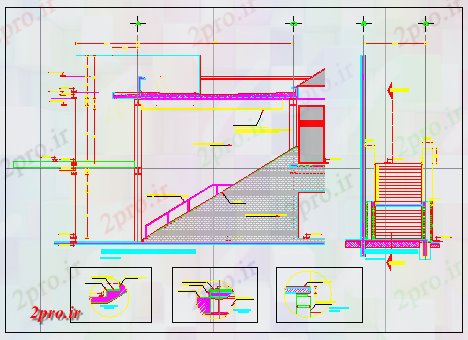 دانلود نقشه  جزئیات آسانسور و   هواپیما و  در طراحی راه پله (کد58323)