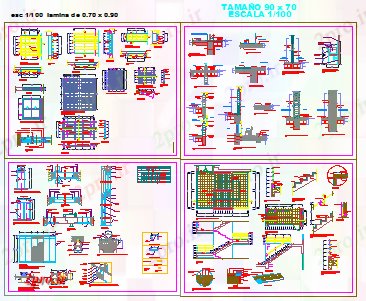 دانلود نقشه  جزئیات آسانسور و   پله مورد  طراحی (کد58335)