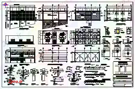 دانلود نقشه جزئیات ساختار طراحی ساختار ساختمان کافه (کد58345)
