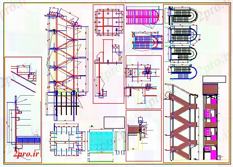 دانلود نقشه  جزئیات آسانسور و   طراحی  از راه پله های ساختمان طراحی (کد58346)